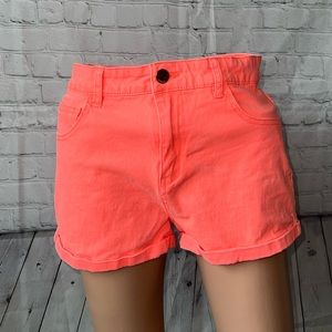 refuge bright orange jean shorts size 10